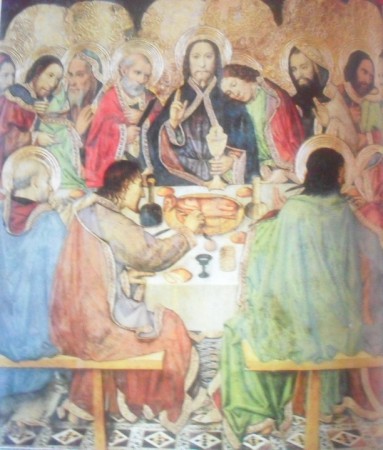 Última cena 1450Temple sobre tabla 172 – 164 cmJaime Huguet (1414-1492)Museo nacional de arte Catalunya Barcelona