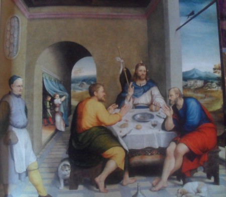 Cena en emaús 1537, oleo sobre tela  250 – 235 cmJacopo Bassano (1510-1592), catedral Padua Italia 