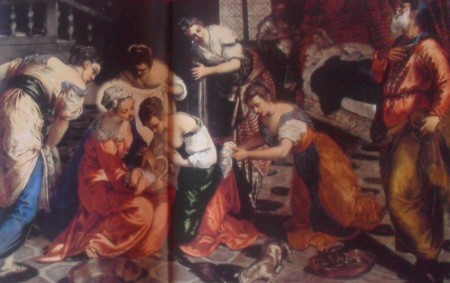Nacimiento de San Juan Bautista 1554, oleo sobre tela 266 – 181 cmTintoretto  (1518-1594), museo de Ermitage San Petersburgo