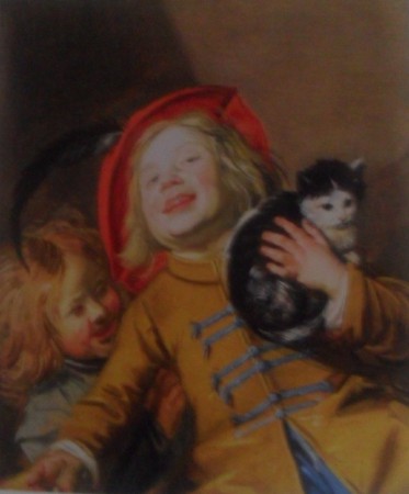 Niños riendo con un gato 1629, oleo sobre tela 61 – 52 cmJudith Leyster, noortman maastricht Holanda
