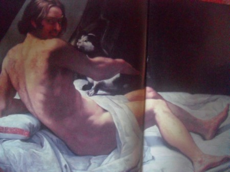 Hombre desnudo en la cama jugando con un gato 1620-1630, oleo sobre tela 160 – 113 cmGiovanni Lanfranco (1582-1647), colección privada 