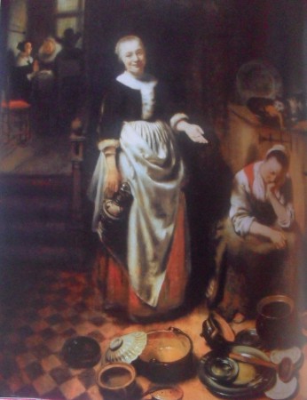 La cocinera dormida 1655, oleo sobre tabla 70 – 53,3 cmNicolás Maes (1634-1693), gallería nacional de Londres