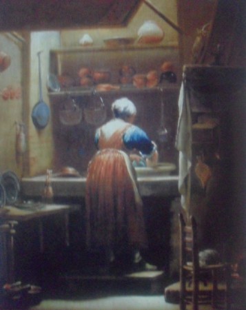 Mujer fregando 1710- 1715, oleo sobre tela 42 – 30 cmGiuseppe María Crespi (1665-1747), gallería degli uffizi Florencia