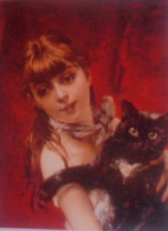 Muchacha con un gato negro 1885, oleo sobre tela 55.9 – 40.6 cmGiovanni Boldini (1842-1931), instituto matteucci viareggio Italia 